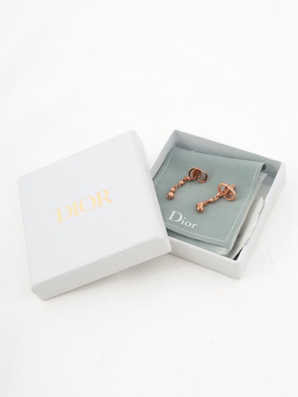 Dior Petit CD Rose-Gold Drop Earrings